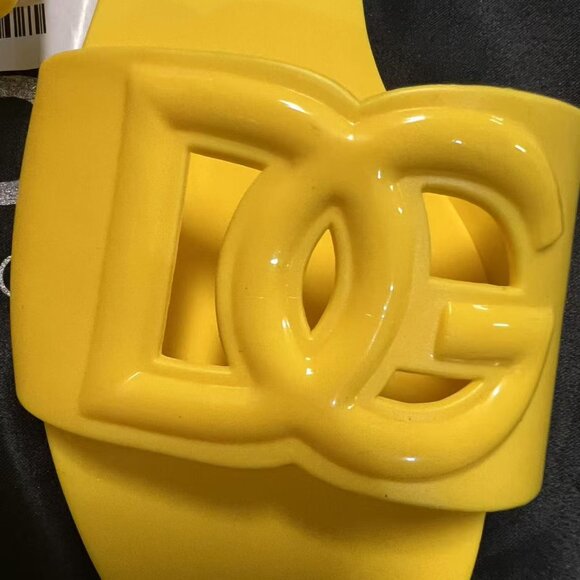 Dolce & Gabbana Yellow Slide Sandals - Size 38 - Picture 3 of 5